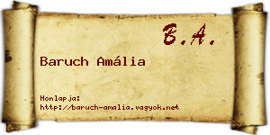Baruch Amália névjegykártya