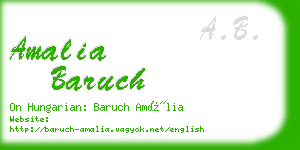 amalia baruch business card